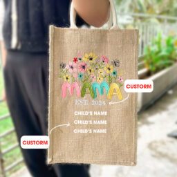 Jute embroidery bags mother day gift